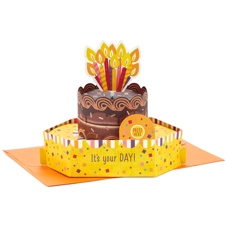 hallmark Chocolate Cake Musical 3D Pop-Up Birthday Card With Motion