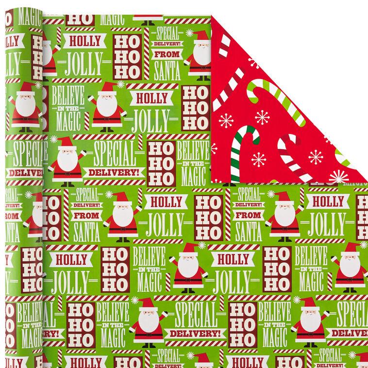 Hallmark Christmas Cheer 4-Pack Reversible Wrapping Paper Assortment 150 Sq. Ft