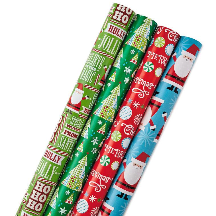 hallmark Christmas Cheer 4-Pack Reversible Wrapping Paper Assortment 150 sq. ft