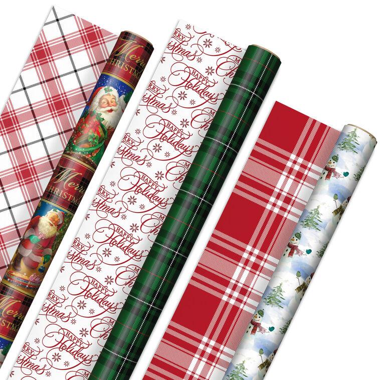 hallmark Christmas Classics 3-Pack Reversible Wrapping Paper Assortment 120 sq. ft