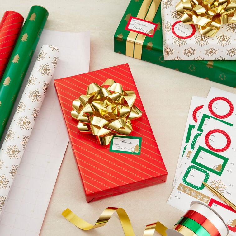Hallmark Christmas Gift Wrap Kit With Wrapping Paper Bows Ribbons And Tags