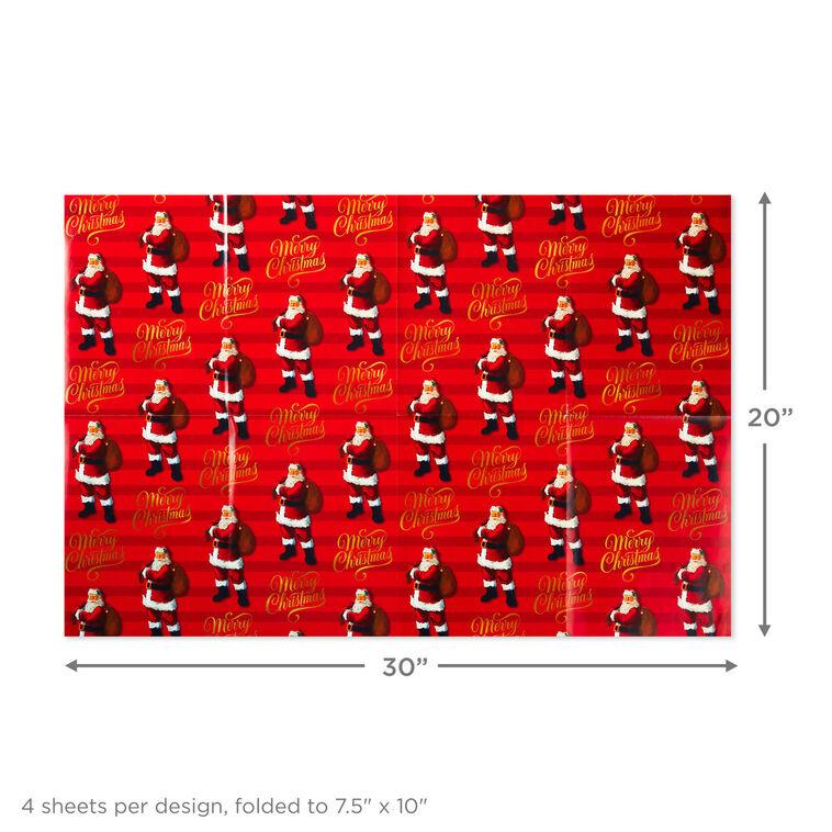 Hallmark Christmas Prints Assorted Flat Wrapping Paper With Gift Tags 12 Sheets