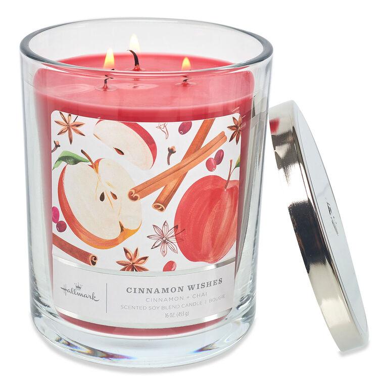 Hallmark Cinnamon Wishes Scented 3-Wick Candle 16 Oz