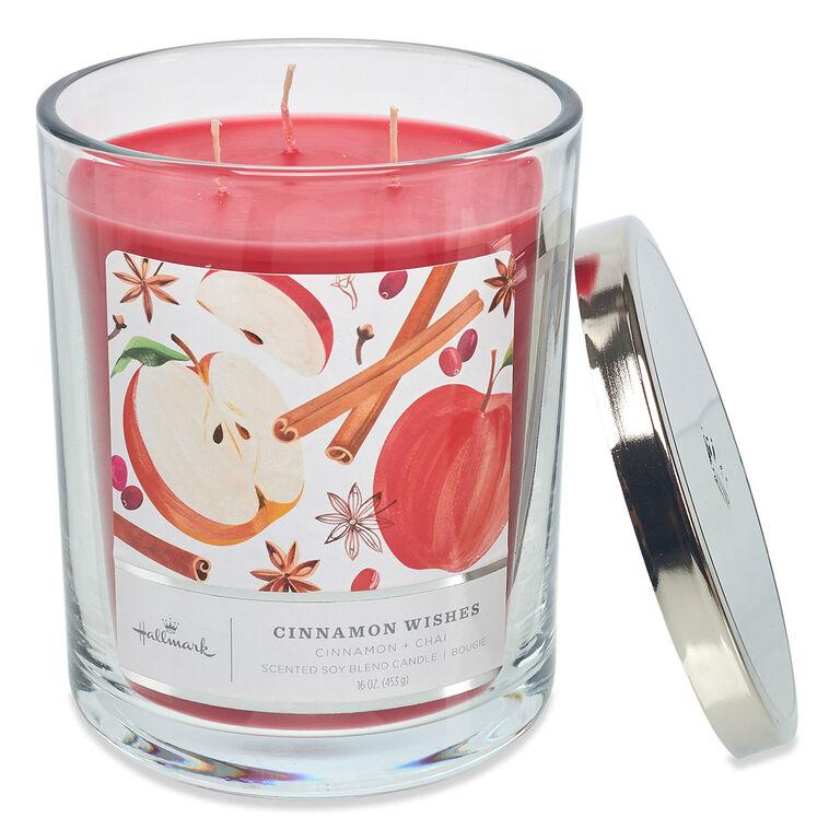 Hallmark Cinnamon Wishes Scented 3-Wick Candle 16 Oz