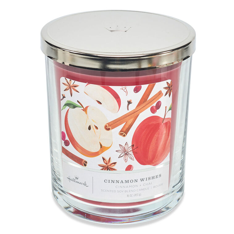 hallmark Cinnamon Wishes Scented 3-Wick Candle 16 oz