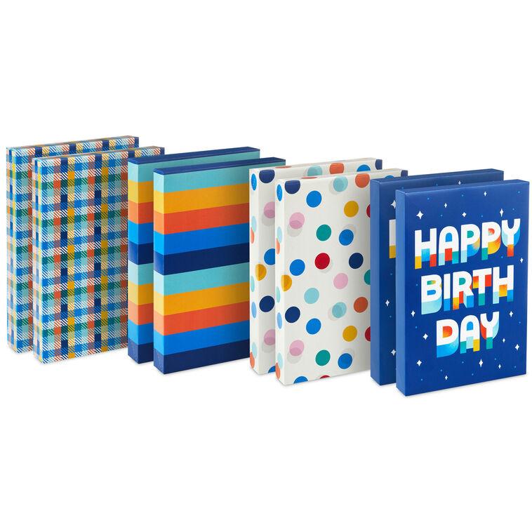 hallmark Classic and Colorful 8-Pack Assorted Medium Birthday Gift Box Bundle