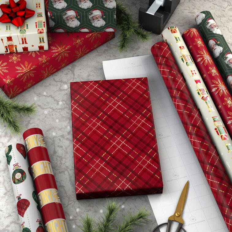 Hallmark Classic Santa 6-Pack Assorted Christmas Wrapping Paper Roll Bundle 150 Sq. Ft. Total