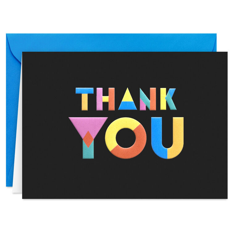 Hallmark Collage Letters On Black Blank Thank You Notes Pack Of 10