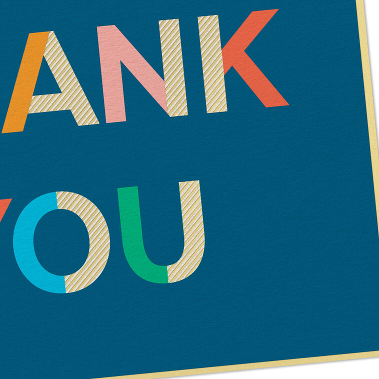 Hallmark Colorblock Letters On Blue Blank Thank You Notes Pack Of 10