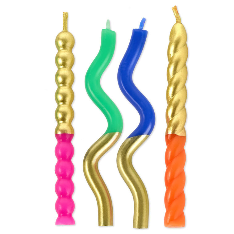 hallmark Colorful and Sparkly Squiggles Birthday Candles Pack of 4