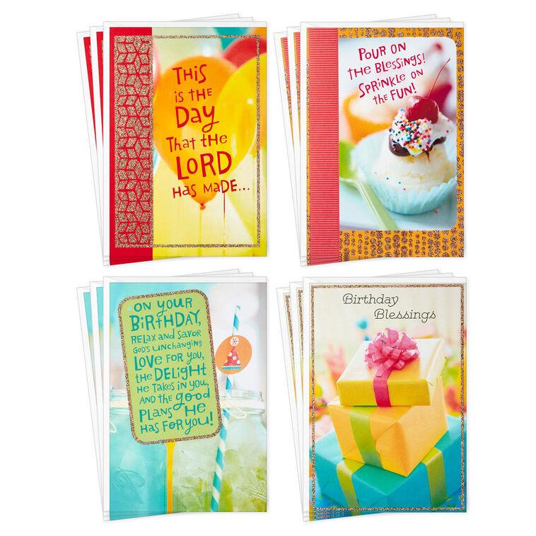hallmark Colorful Assorted Religious Birthday Cards Box of 12