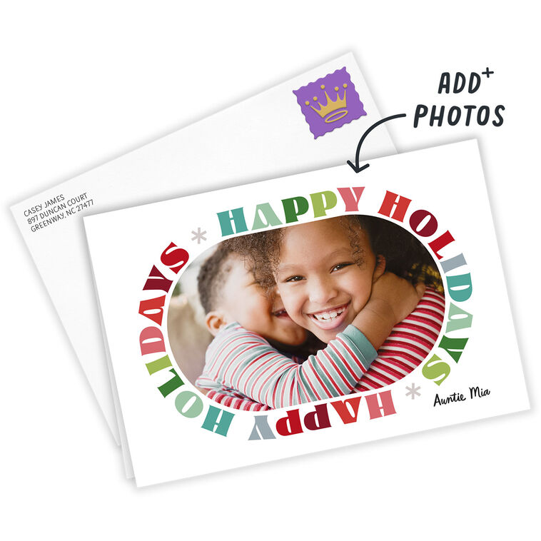 Hallmark Colorful Block Letters Custom Holiday Card