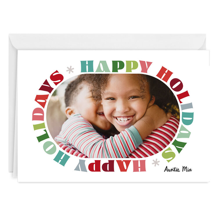 hallmark Colorful Block Letters Custom Holiday Card