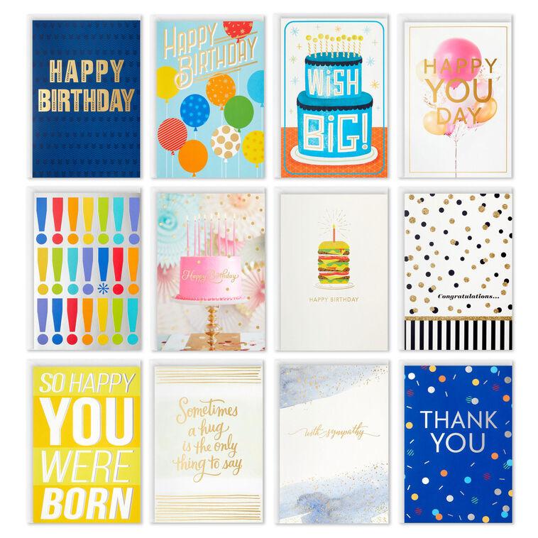 hallmark Colorful Classic Boxed All-Occasion Cards Assortment Pack of 12