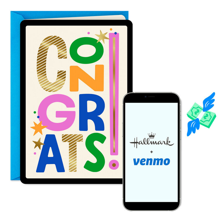 hallmark Colorful Congrats Venmo Congratulations Card