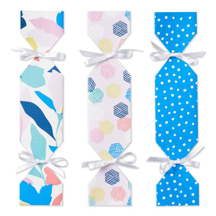 Hallmark Colorful Dots And Flowers Candy-Shaped Party Favor Boxes Set Of 3