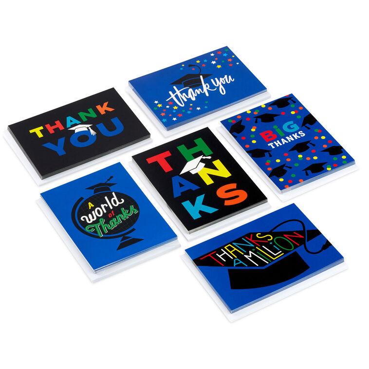 hallmark Colorful Grad Icons Assorted Graduation Thank-You Notes Pack of 48