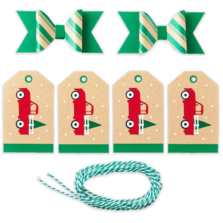 Hallmark Colorful Kraft Christmas Gift Bow And Gift Tag Kit