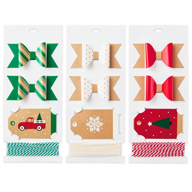 hallmark Colorful Kraft Christmas Gift Bow and Gift Tag Kit