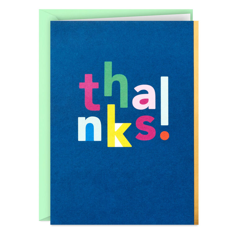 Hallmark Colorful Lettering Blank Thank-You Notes Mini Pack Set Of 5