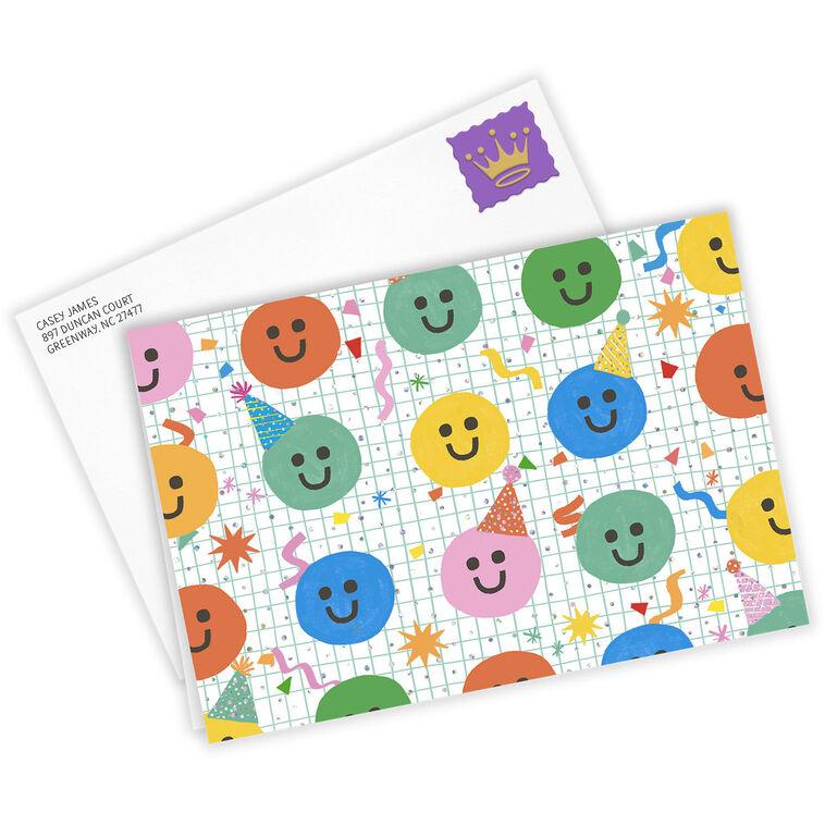 Hallmark Colorful Smiley Faces Custom Birthday Card