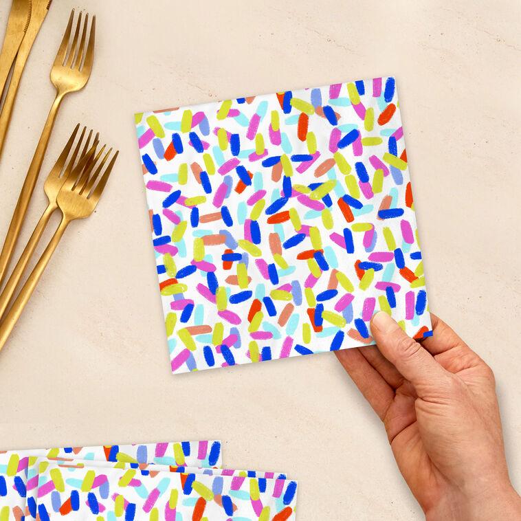 Hallmark Colorful Sprinkles On White Dinner Napkins Pack Of 20