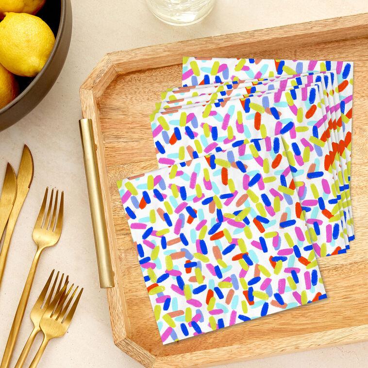 Hallmark Colorful Sprinkles On White Dinner Napkins Pack Of 20