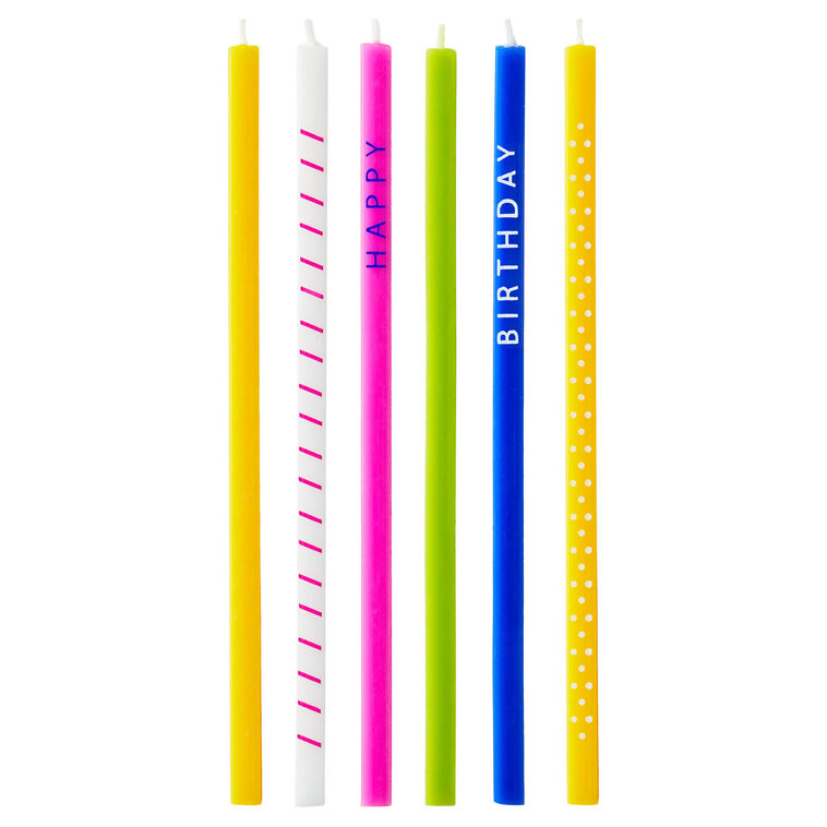 hallmark Colorful Square Birthday Candles Pack of 6