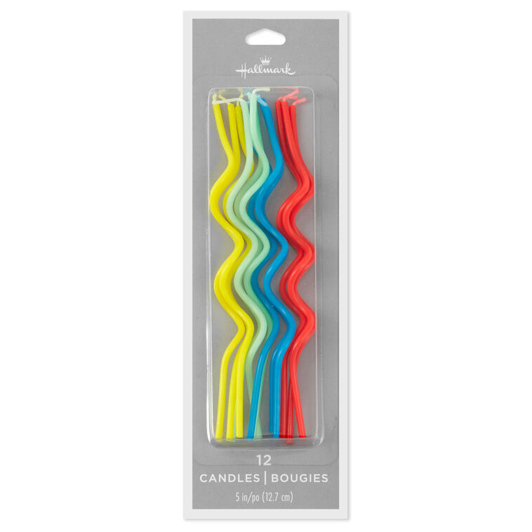 Hallmark Colorful Squiggle Birthday Candles Set Of 12