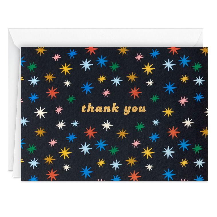 Hallmark Colorful Stars On Black Boxed Blank Thank-You Notes Pack Of 10