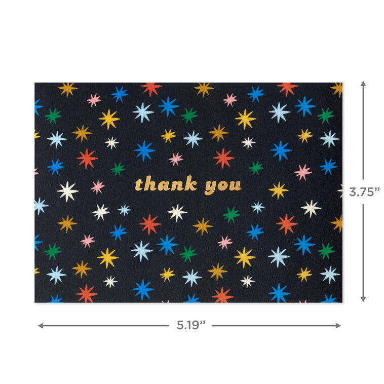 Hallmark Colorful Stars On Black Boxed Blank Thank-You Notes Pack Of 10