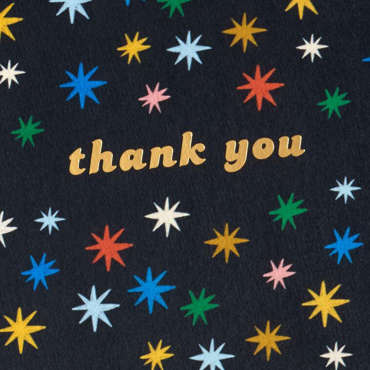 Hallmark Colorful Stars On Black Boxed Blank Thank-You Notes Pack Of 10