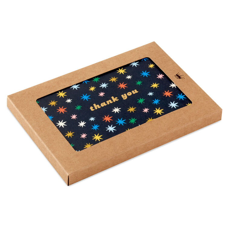 hallmark Colorful Stars on Black Boxed Blank Thank-You Notes Pack of 10