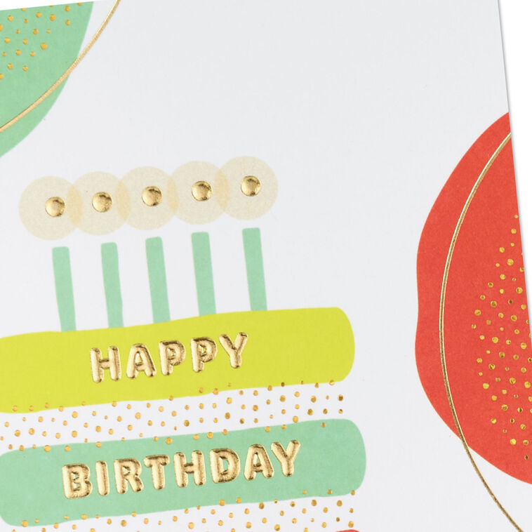 Hallmark Colorful Striped Cake And Dots Birthday Card