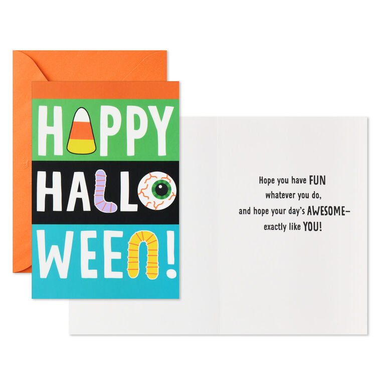 Hallmark Colorful Stripes Halloween Cards Pack Of 6