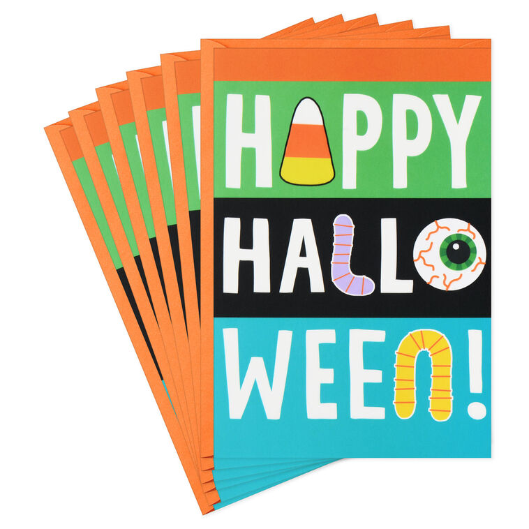 hallmark Colorful Stripes Halloween Cards Pack of 6
