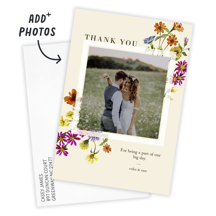 Hallmark Colorful Wildflowers Wedding Thank-You Card