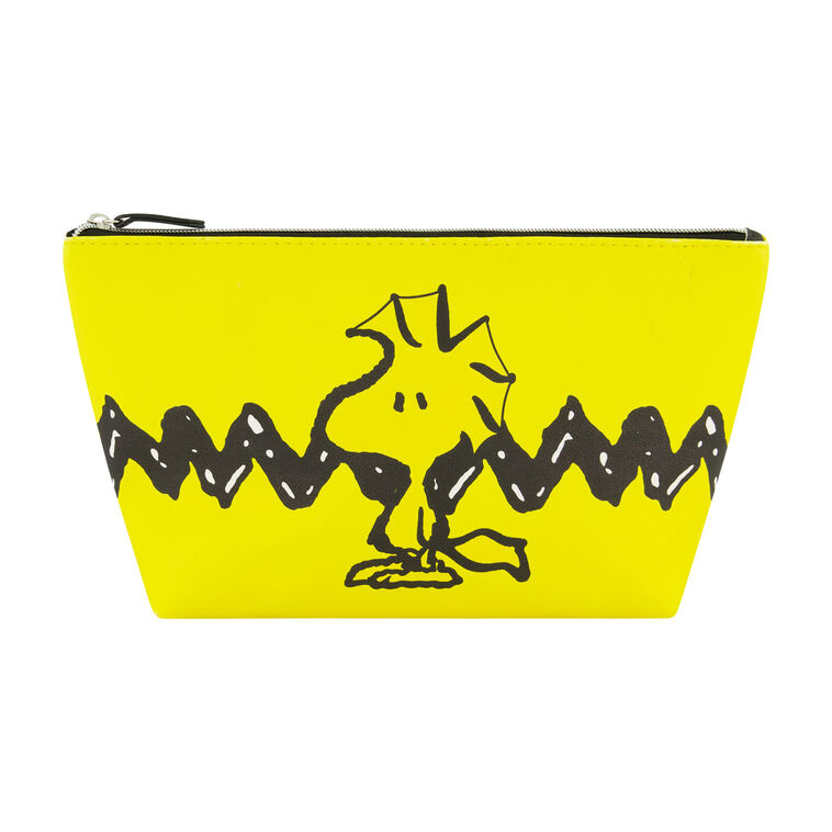 hallmark Concept One Peanuts Woodstock Yellow Chevron Cosmetic Bag