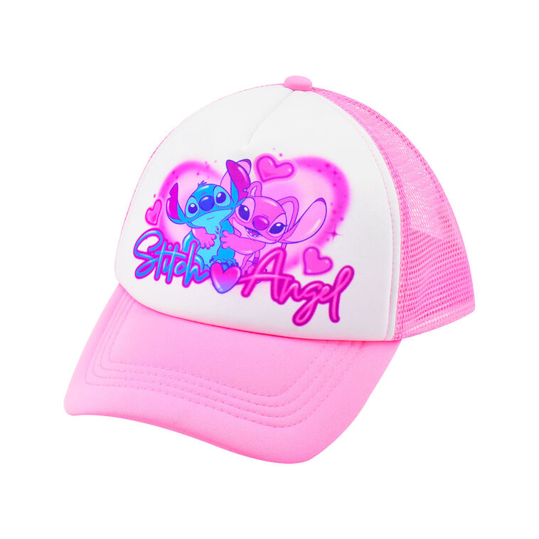 Hallmark Concept One Stitch And Angel Kids' Airbrush Love Trucker Hat