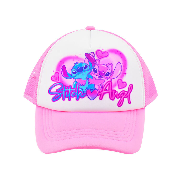 hallmark Concept One Stitch and Angel Kids' Airbrush Love Trucker Hat