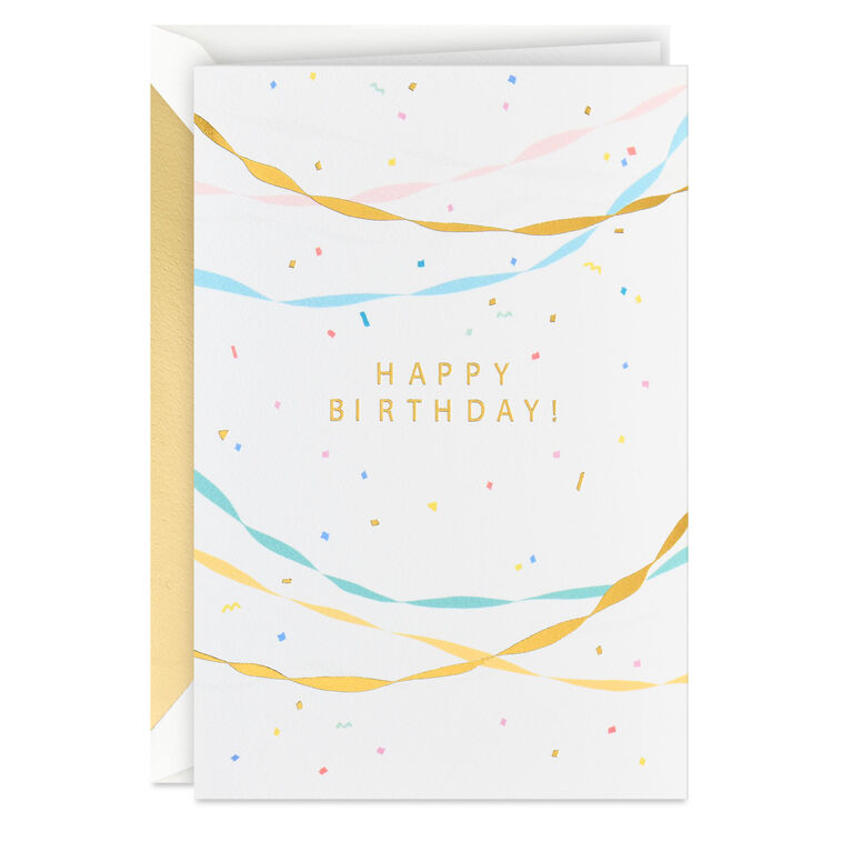 hallmark Confetti and Streamers Blank Birthday Card
