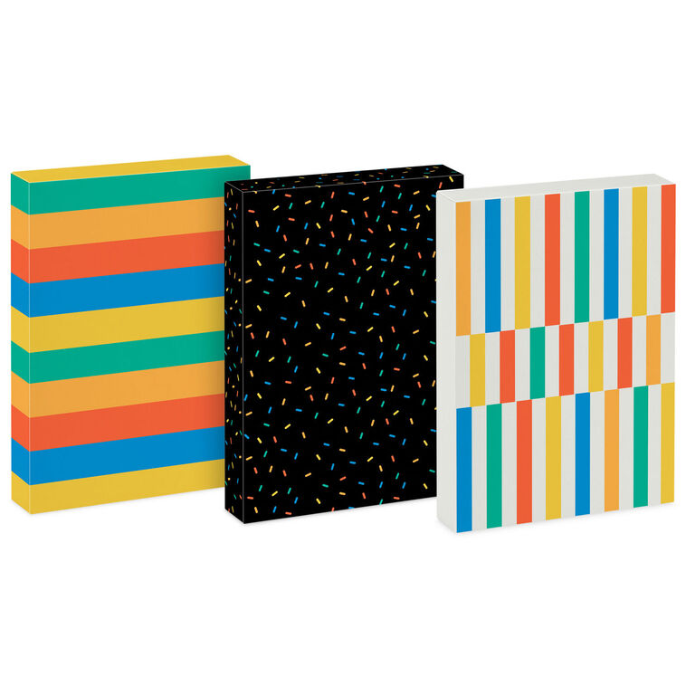 hallmark Confetti and Stripes 3-Pack Small Gift Boxes