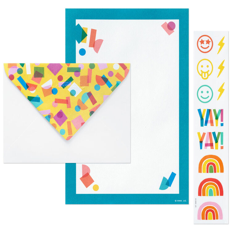 Hallmark Confetti Collage Stationery Set With Stickers Pack Of 40