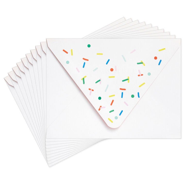 hallmark Confetti on White Designed Envelopes Pack of 10