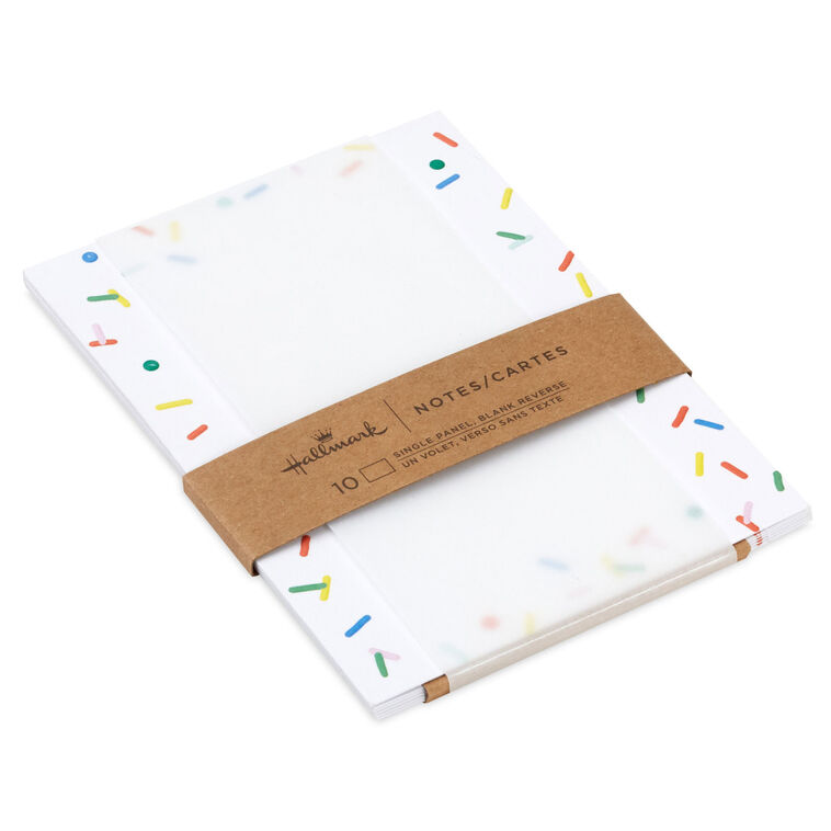hallmark Confetti Sprinkles Border Flat Blank Notes Pack of 10