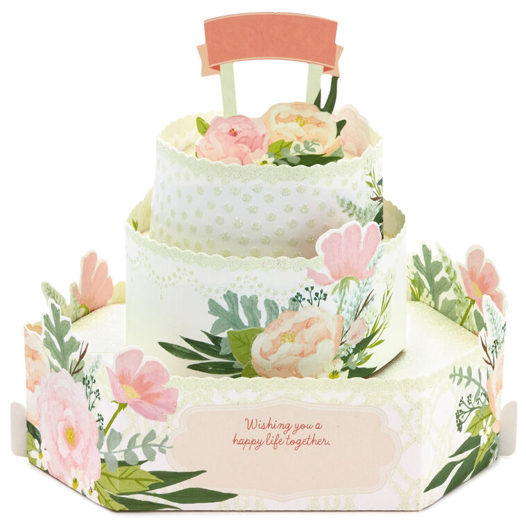 Hallmark Congrats Three-Tiered Cake 3D Pop-Up Wedding Card