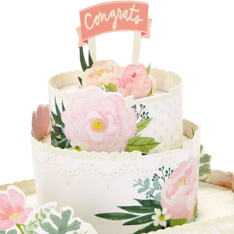Hallmark Congrats Three-Tiered Cake 3D Pop-Up Wedding Card