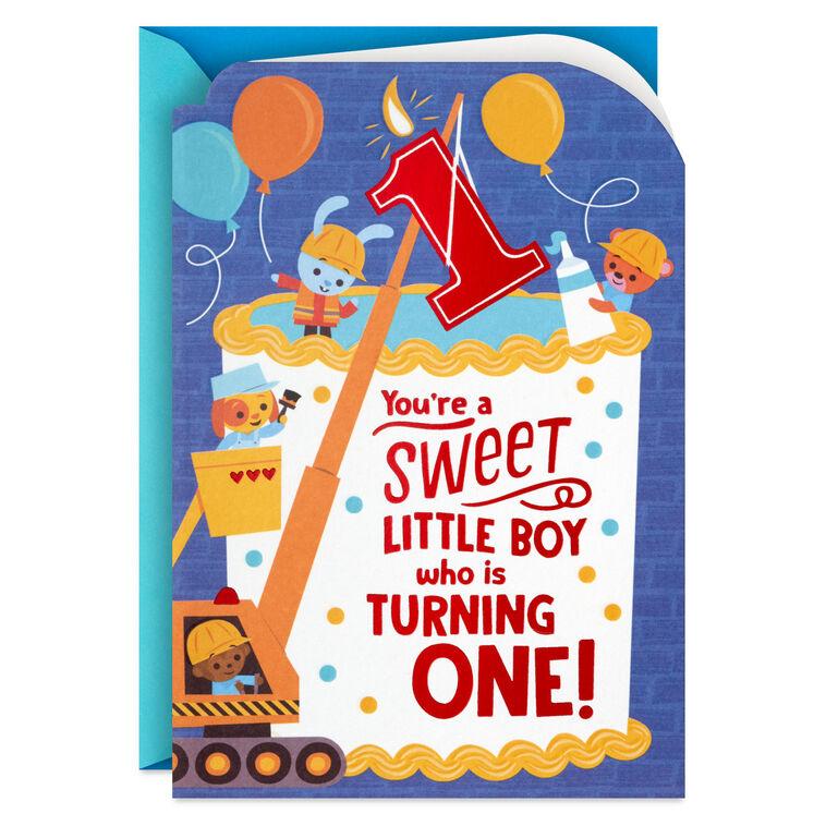 hallmark Construction Cake First Birthday Card for Boy