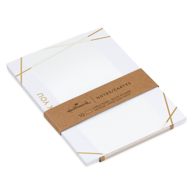 hallmark Contemporary Gold Lines Flat Blank Thank You Notes Pack of 10