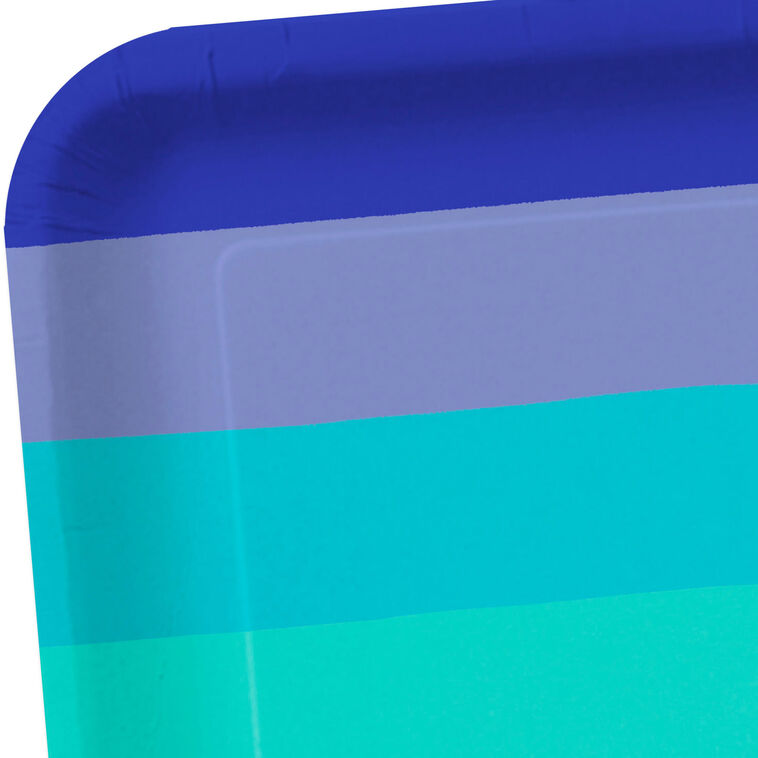 Hallmark Cool Ombré Stripe Square Dinner Plates Set Of 8